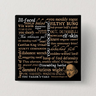 Shakespeare Insults Collection 2 Inch Square Button