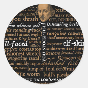 Shakespeare Insults Collection Classic Round Sticker