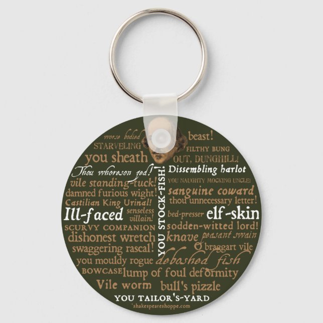 Shakespeare Insults Collection Keychain (Front)