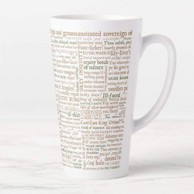 Shakespeare Insults Collection Latte Mug (Right)