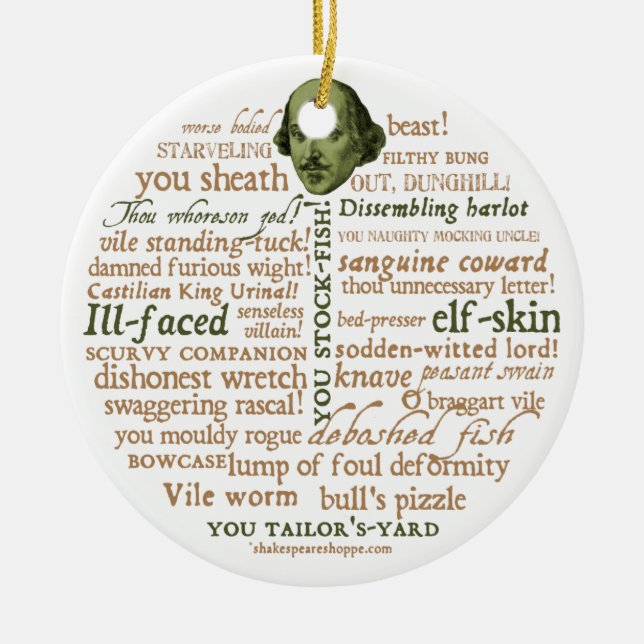 Shakespeare Insults Ornament (Front)