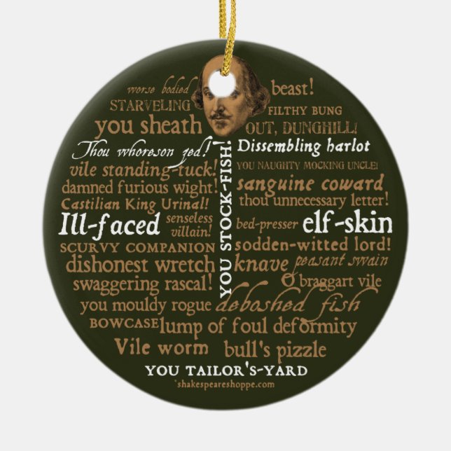 Shakespeare Insults Ornament (Front)