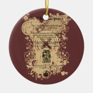 Shakespeare King Lear Quarto Front Piece Ceramic Ornament