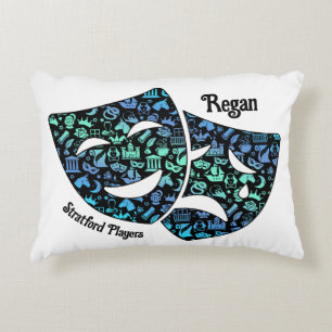 Shakespeare Lover Throw Pillow Blue Green Black