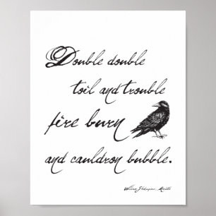 Shakespeare Macbeth Spell Quote and Crow Halloween Poster