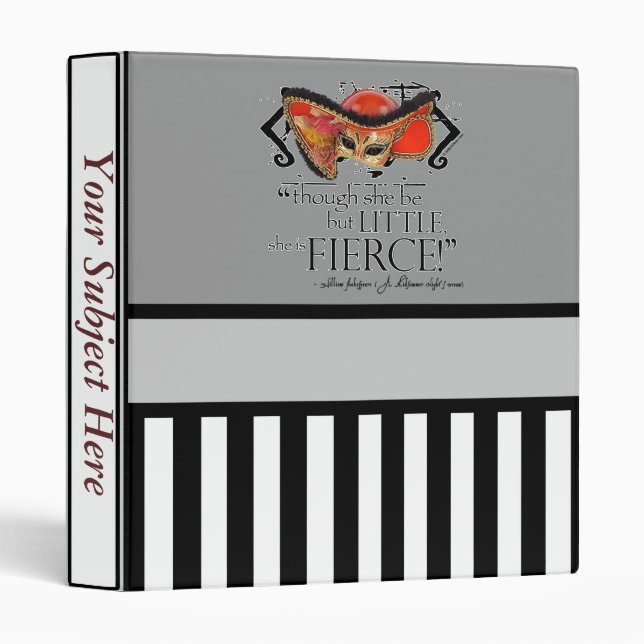 Shakespeare Midsummer Night's Dream Fierce Quote Binder (Front/Spine)