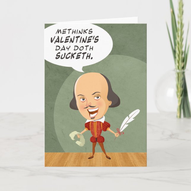 Shakespeare pas dans la carte de voeux d'amour (Devant)