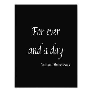 Shakespeare Personalized Quote For Ever and a Day Photo Print