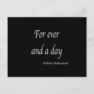 Shakespeare Personalized Quote For Ever and a Day Postcard