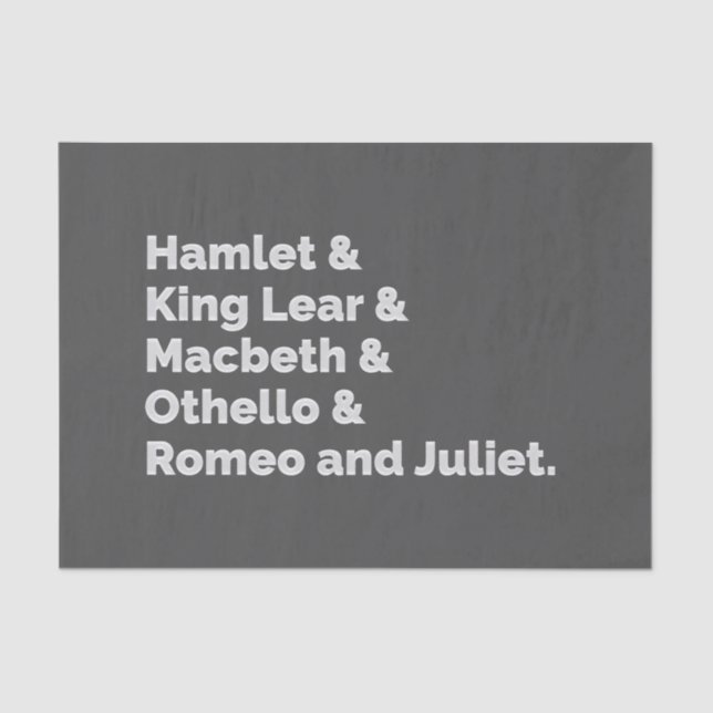 Shakespeare Plays I Tissue Paper (Front)