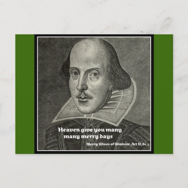 SHAKESPEARE PORTRAIT WITH QUOTE POSTCARD (Front)