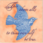 Shakespeare Quote Art Pin Photo Sculpture Button<br><div class="desc">"This above all,  to thine own self be true."</div>