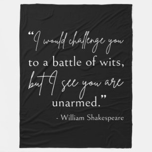 Shakespeare Quote - Battle Of Wits II Fleece Blanket