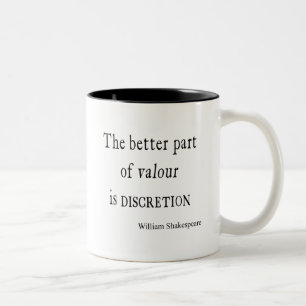 Shakespeare Quote Better Part of Valour Discretion Two-Tone Coffee Mug