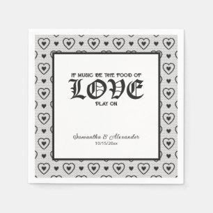 Shakespeare Quote Black Lace Bookish Wedding Bar Napkin