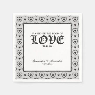 Shakespeare Quote Black Lace Bookish Wedding Bar Napkin