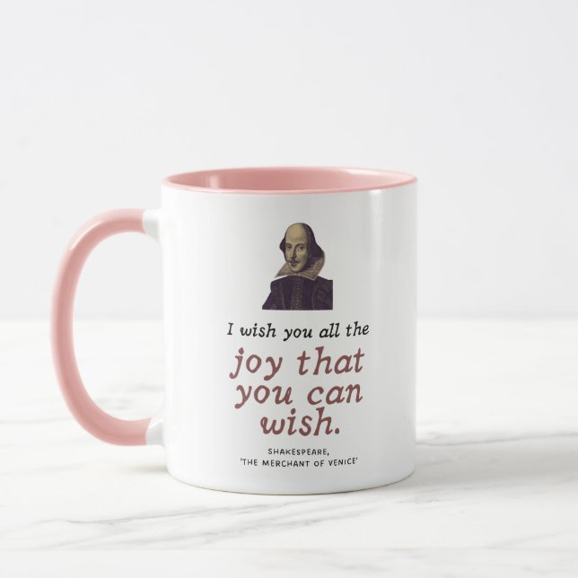 Shakespeare Quote Cute Chic Theatre Happy Birthday Mug (Left)