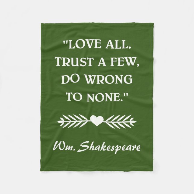 SHAKESPEARE QUOTE FLEECE BLANKET (Front)