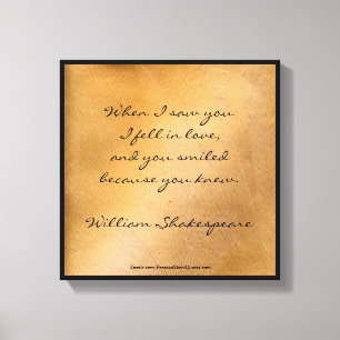 Shakespeare Quote - I Fell In Love Canvas Print