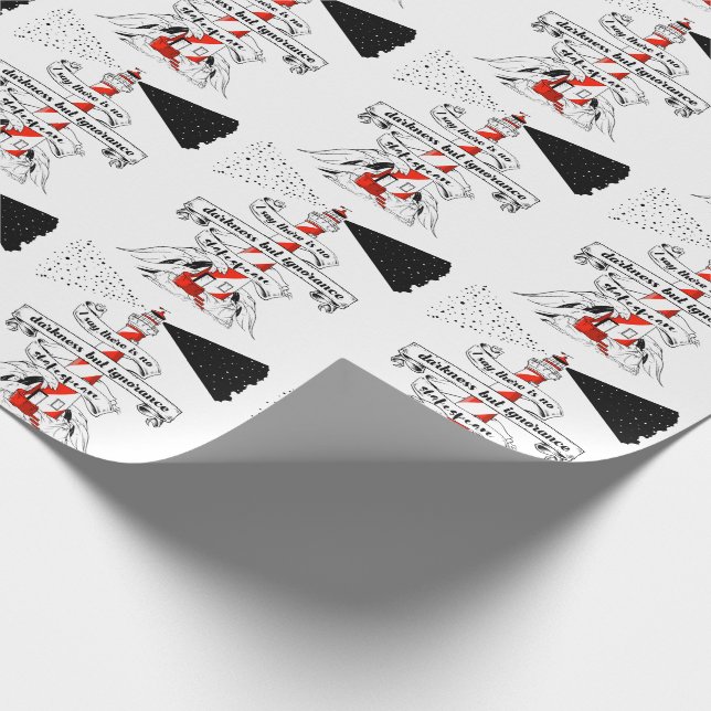 Shakespeare quote Lighthouse illustration Wrapping Paper (Corner)