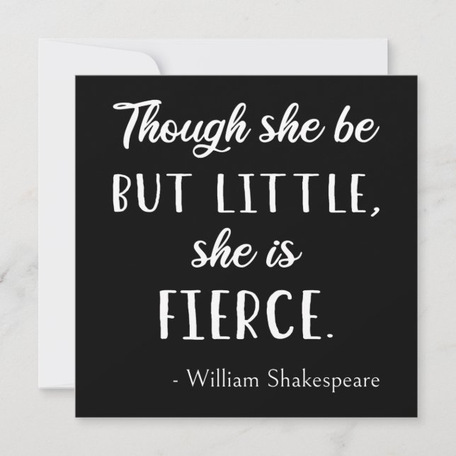 Shakespeare Quote - Little But Fierce II Invitation (Front)