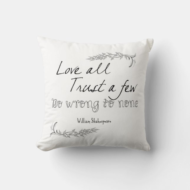Shakespeare Quote Throw Pillow (Front)