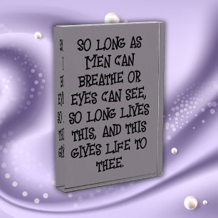 Shakespeare - So long as Men...... Photo Block