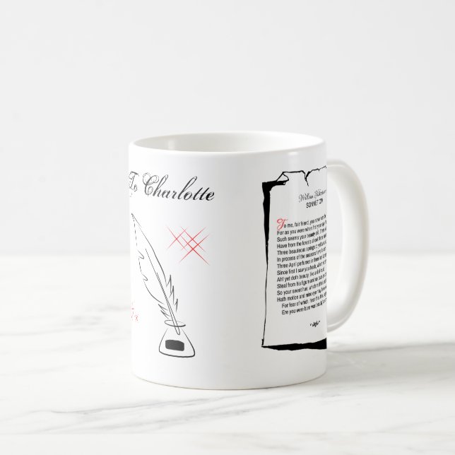 Shakespeare Sonnet 104 Coffee Mug (Front Right)
