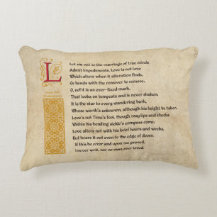 Shakespeare Sonnet 116 (CXVI) on Parchment Decorative Pillow