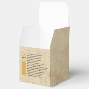Shakespeare Sonnet 116 (CXVI) on Parchment Favor Box
