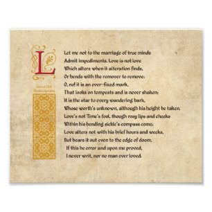 Shakespeare Sonnet 116 (CXVI) on Parchment Photo Print