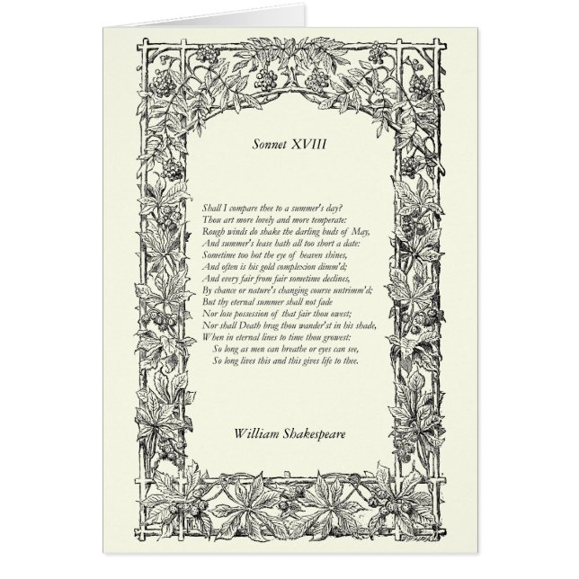 Shakespeare Sonnet # 18 (Front)