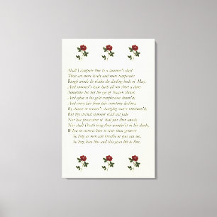 Shakespeare Sonnet # 18 Canvas Print