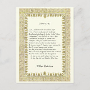 Shakespeare Sonnet # 18 Postcard