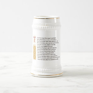 Shakespeare Sonnet 73 (LXXIII) on Parchment Beer Stein