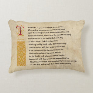 Shakespeare Sonnet 73 (LXXIII) on Parchment Decorative Pillow
