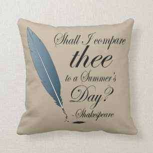 Shakespeare Summer's Day Quote Throw Pillow