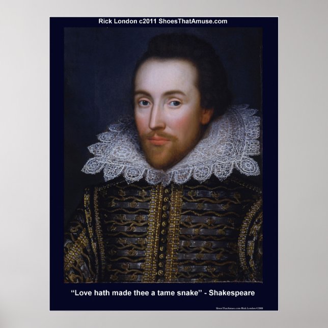 Shakespeare Tame Snake Love Quote Poster Print (Front)