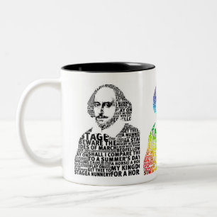 Shakespeare text design Two-Tone coffee mug