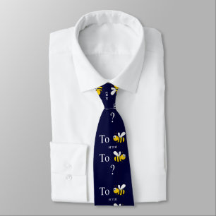 Shakespeare To Be Or Not To Bee Navy Blue Neck Tie