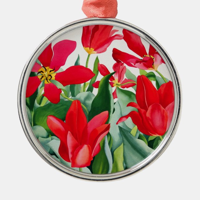 Shakespeare Tulips Metal Ornament (Front)