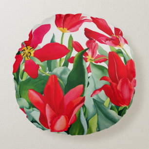 Shakespeare Tulips Round Pillow