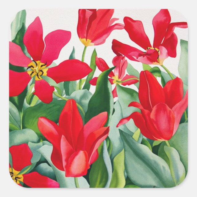 Shakespeare Tulips Square Sticker (Front)