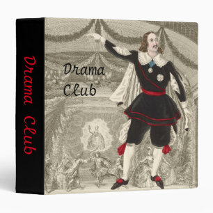 Shakespearean Actor on Stage Drama Club Binder
