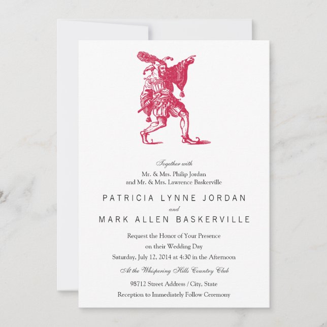 Shakespearean Jester Invitation (Front)