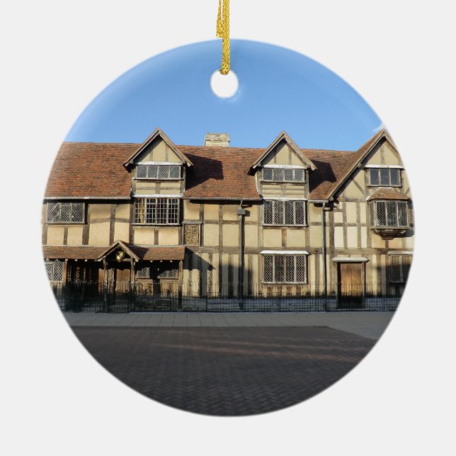 Shakespeare's Birthplace in Stratford Upon Avon Ceramic Ornament (Back)