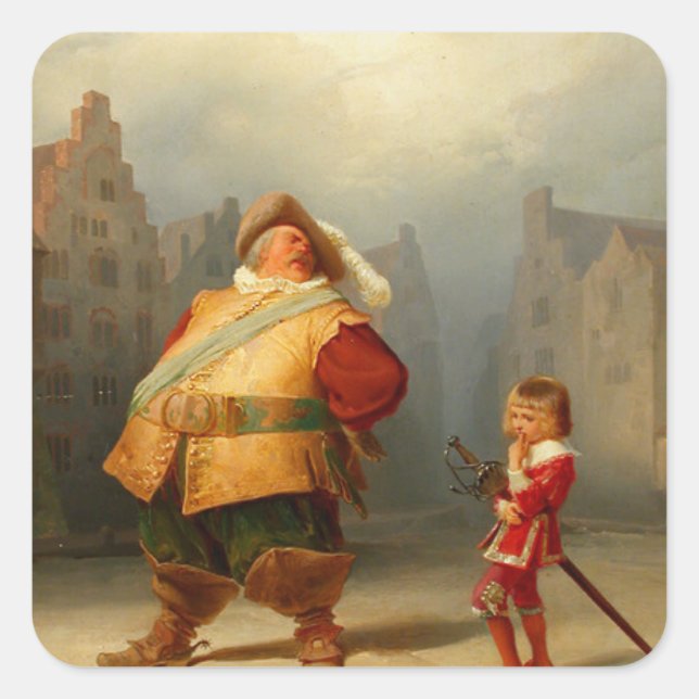 Shakespeare's Falstaff and Boy Square Sticker (Front)