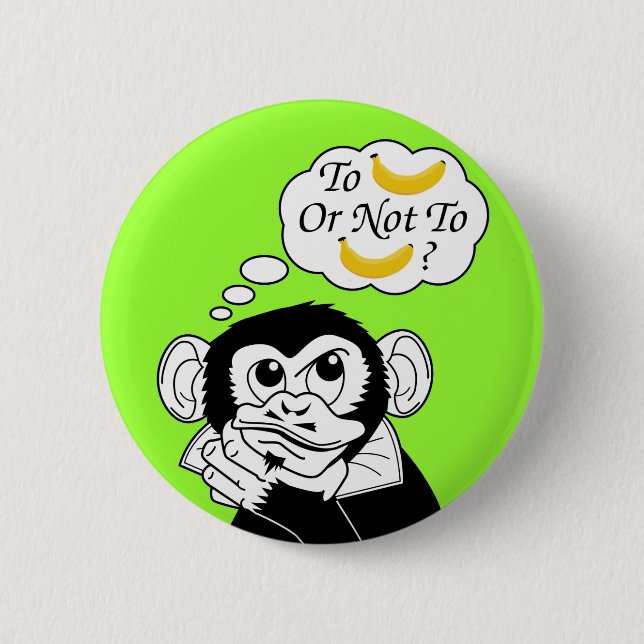 Shakespeare's Monkey 2 Inch Round Button (Front)