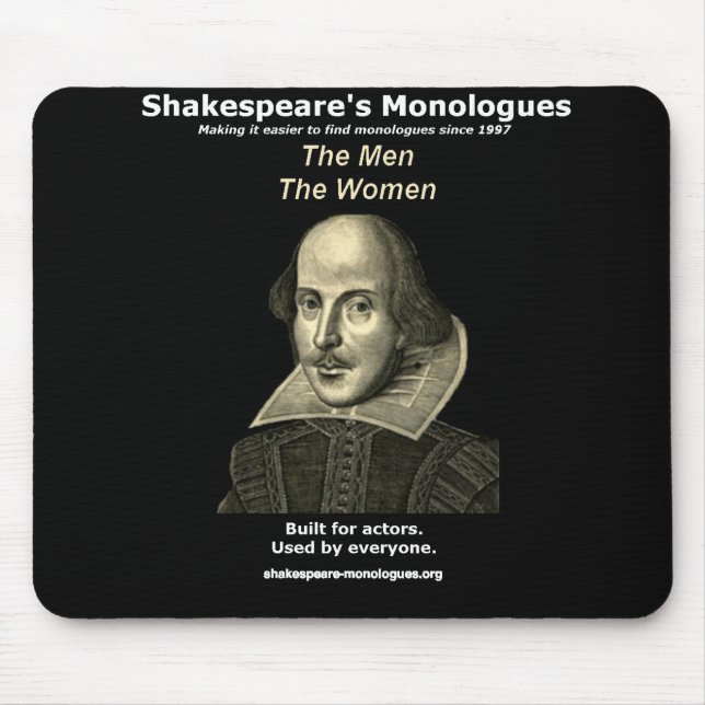 Shakespeare's Monologues Mousepad, Black Mouse Pad (Front)