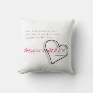 Shakespeare's Quote about Love Valentine SqP2 Throw Pillow